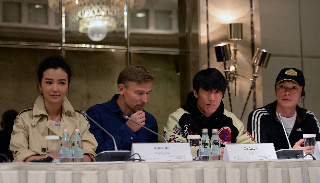 пресс-конференция фильма "Вий 2: Путешествие в Китай 3D", актриса Анна Яо, постановщик боевых сцен Хэ Джун, оператор Ман-Чинг Нг