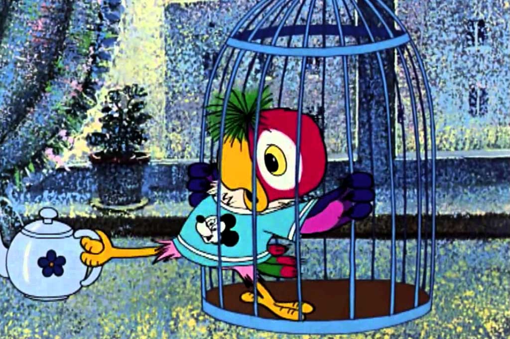 Кадр из анимационного фильма «Возвращение блудного попугая», режиссёр Валентин Караваев, 1984