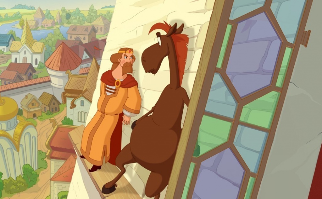 кадр из анимационного фильма "Три богатыря. Ход конем"