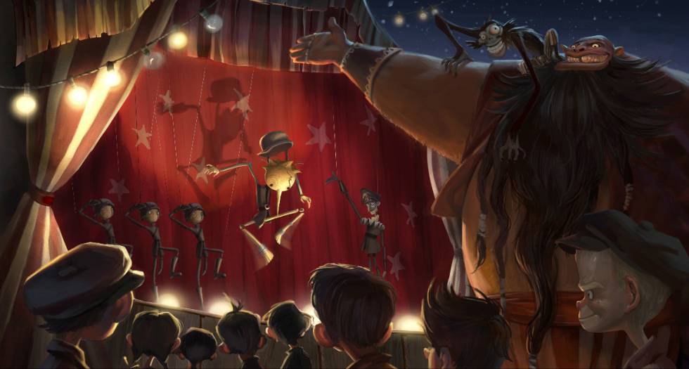 Кадр из анимационного мюзикла «Пиноккио», создаваемый для Netflix Гильермо дель Торо